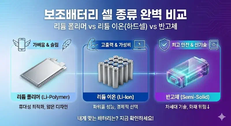 보조배터리 셀 종류 완벽 비교
