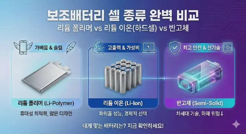 보조배터리 셀 종류 완벽 비교